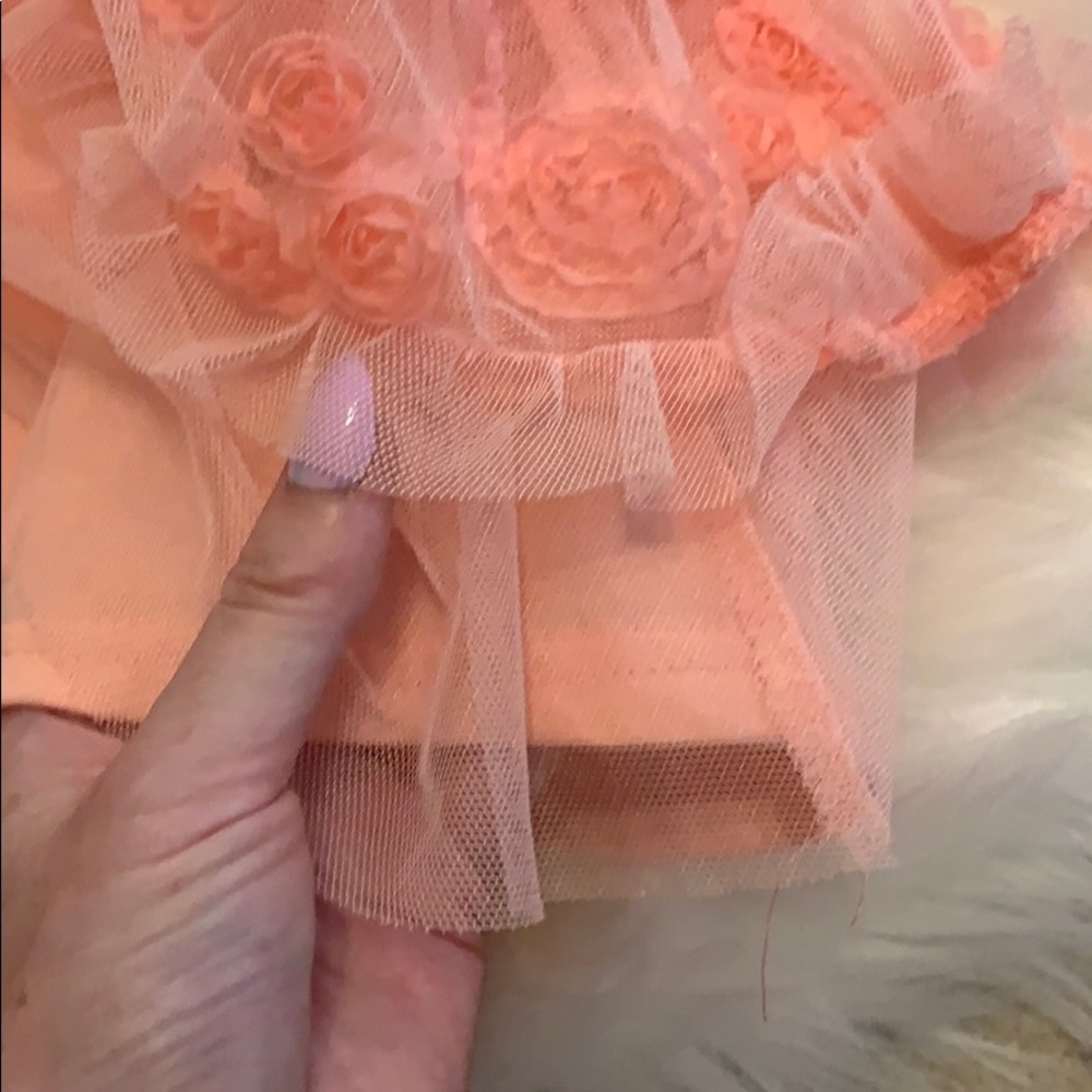 Peach/Pink Summer Baby Girl Dress - Picture 5 of 8